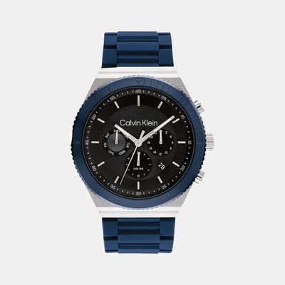 Ck Fearless Men Quartz Black Dial Chronograph Silicone Watch 25200307