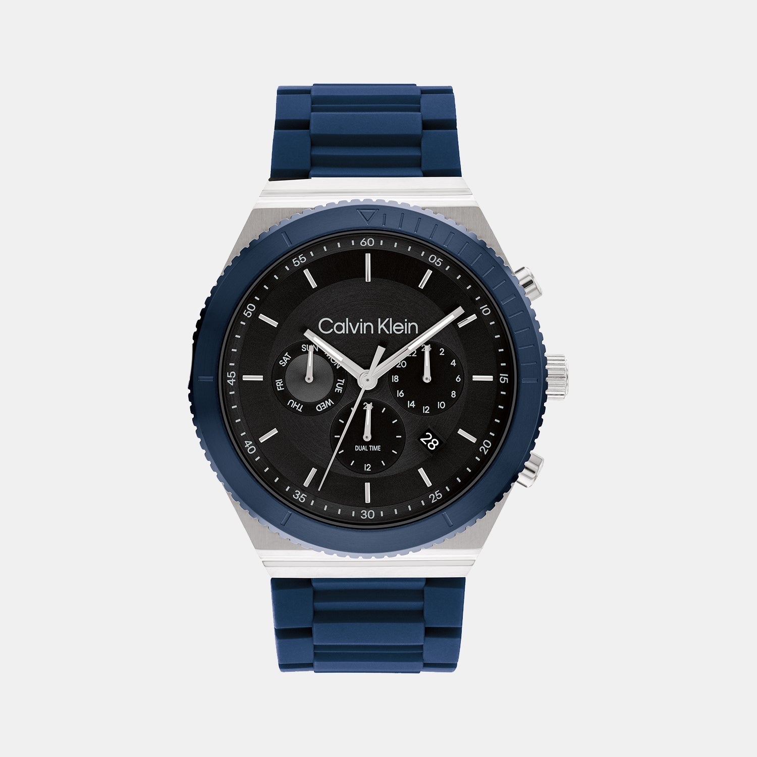 Ck Fearless Men Quartz Black Dial Chronograph Silicone Watch 25200307