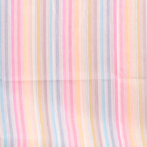 Violet semi-banaras tussar saree with contrast striped border & multi-colored striped pallu