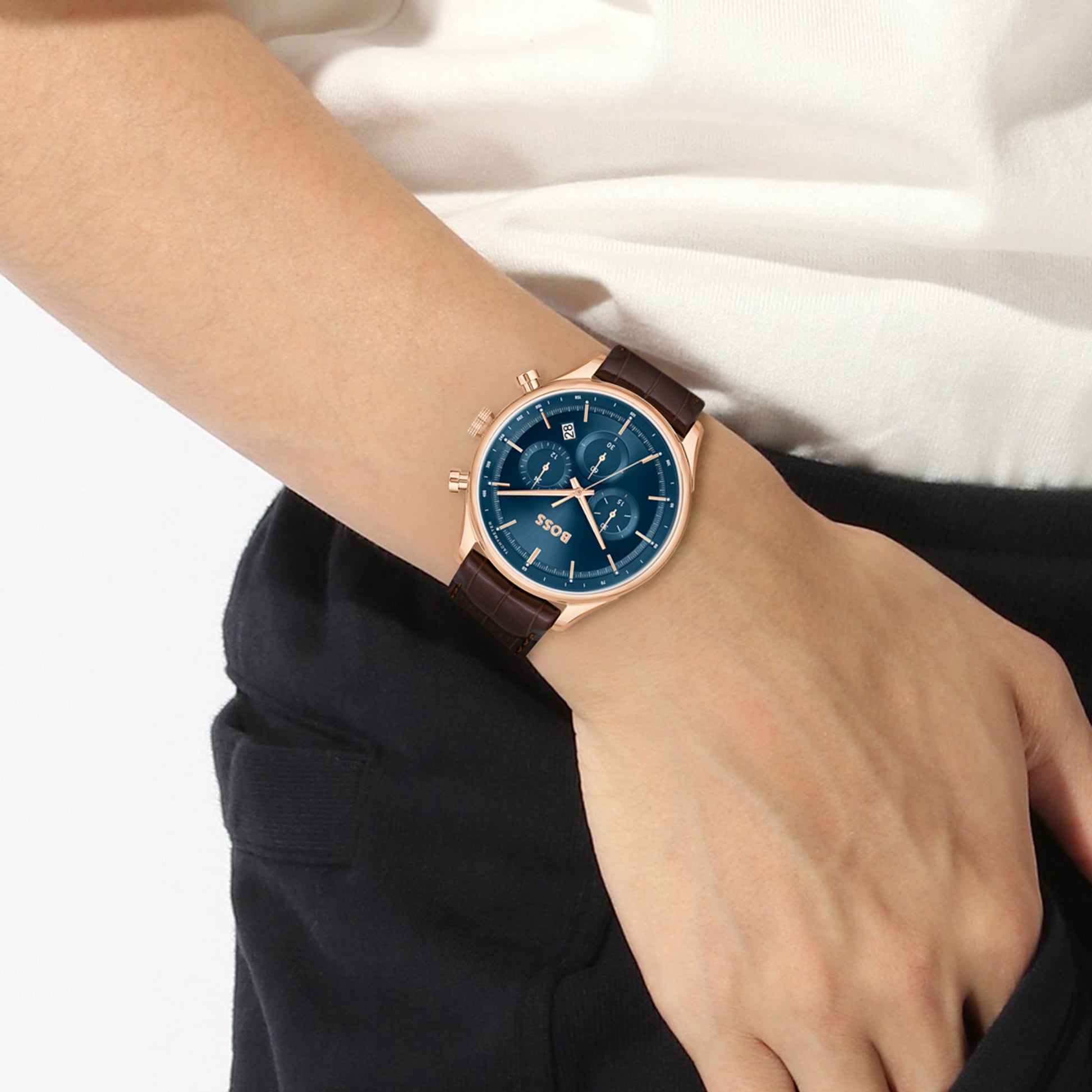 Gregor Men Quartz Blue Dial Analog Leather Watch 1514050