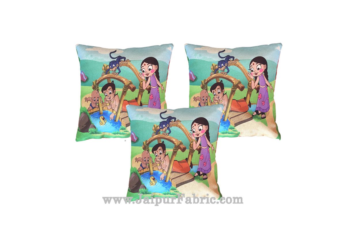 Jute Cushion Cover Digital Print Chota Bheem