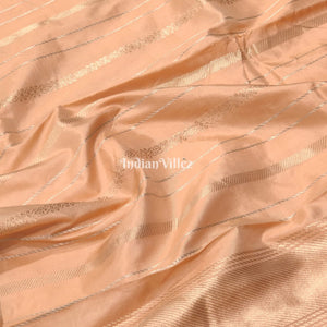 Peach Color Designer Banarasi Katan Silk Saree