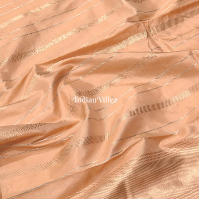 Peach Color Designer Banarasi Katan Silk Saree