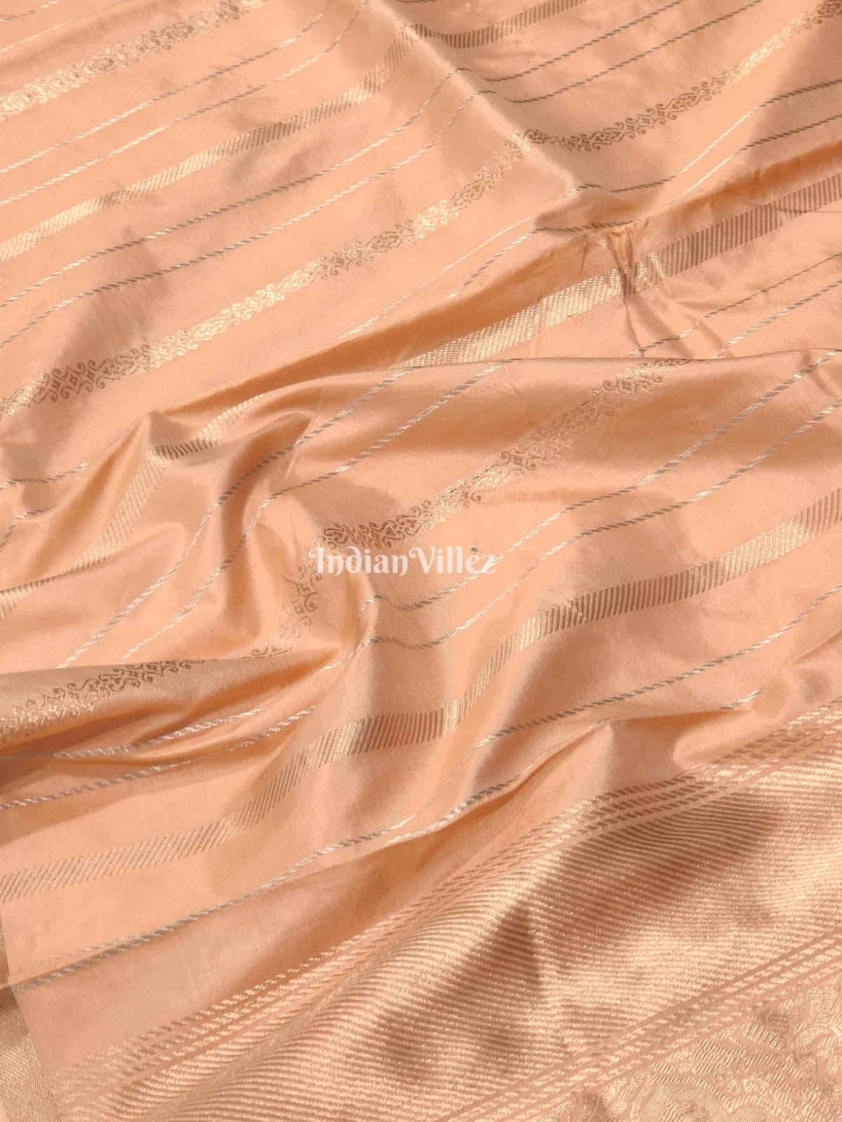 Peach Color Designer Banarasi Katan Silk Saree