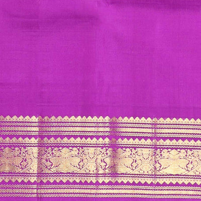 Pink striped silk saree,intricate pallu & contrast korai border of rekku, Mayil kann design