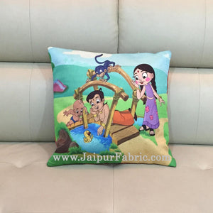 Jute Cushion Cover Digital Print Chota Bheem