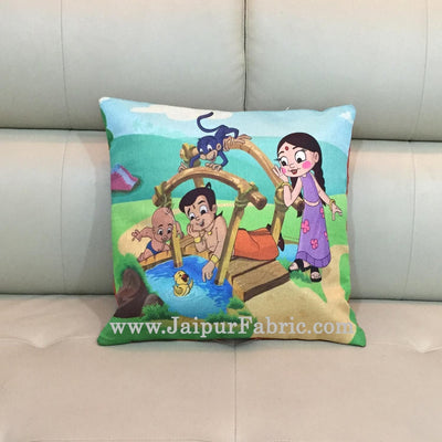 Jute Cushion Cover Digital Print Chota Bheem