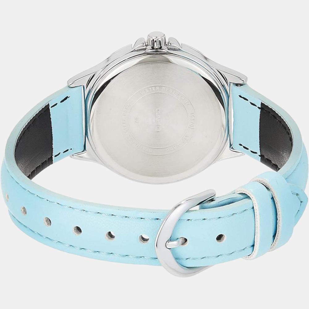 Enticer Women Quartz Blue Dial Chronograph Leather Watch A1701