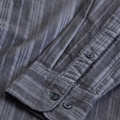 Grey Corduroy Slim Fit Shirt