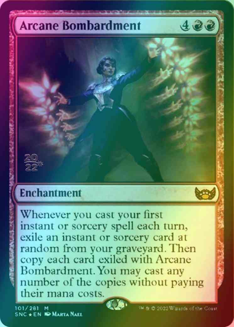 Arcane Bombardment [Prerelease] [101s] [Streets of New Capenna: Promos] [Foil]
