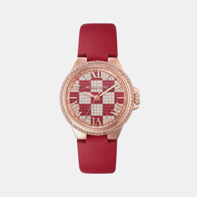 Camille Women Quartz Rose Gold Dial Analog Leather Watch MK4701