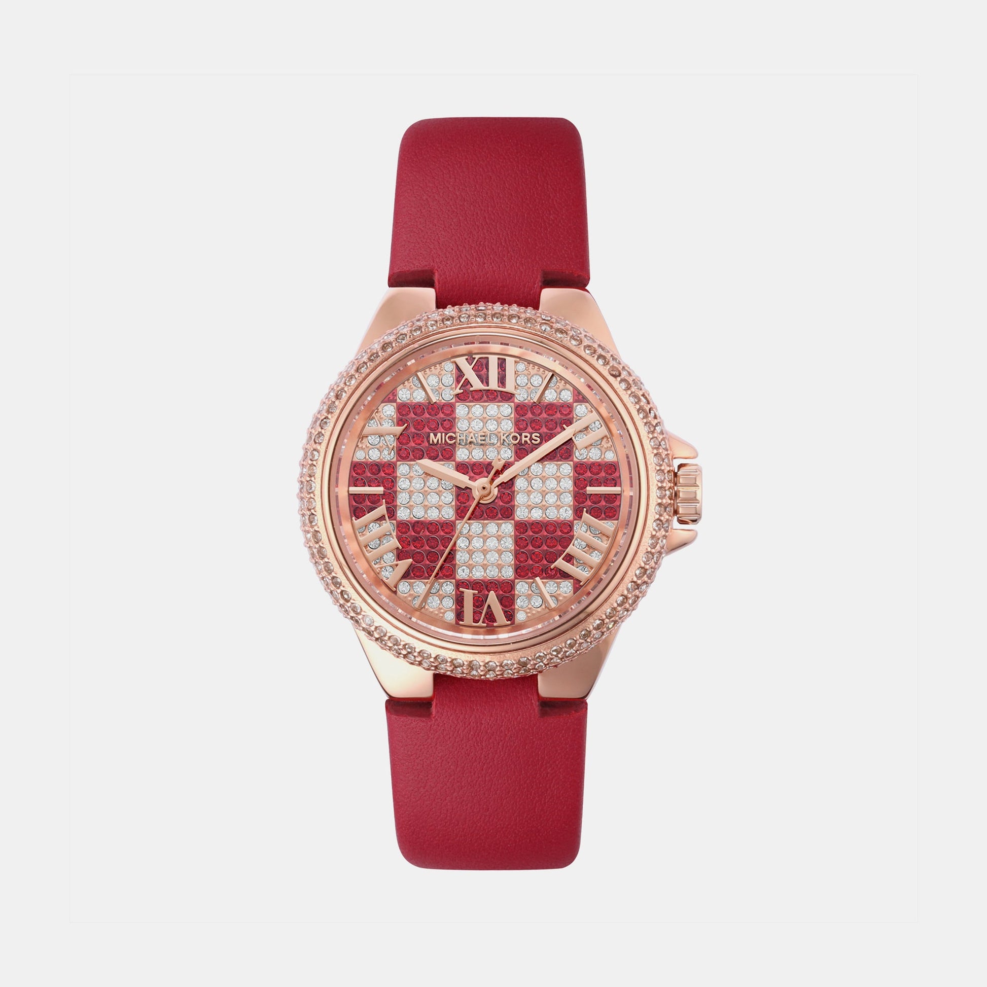 Camille Women Quartz Rose Gold Dial Analog Leather Watch MK4701