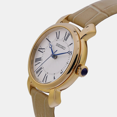 Dress Women Quartz White Dial Analog Leather Watch SUR626P3