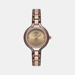 Fria Women Quartz Rose Gold Dial Analog Stainless Steel Watch TWEL14011