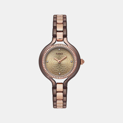 Fria Women Quartz Rose Gold Dial Analog Stainless Steel Watch TWEL14011