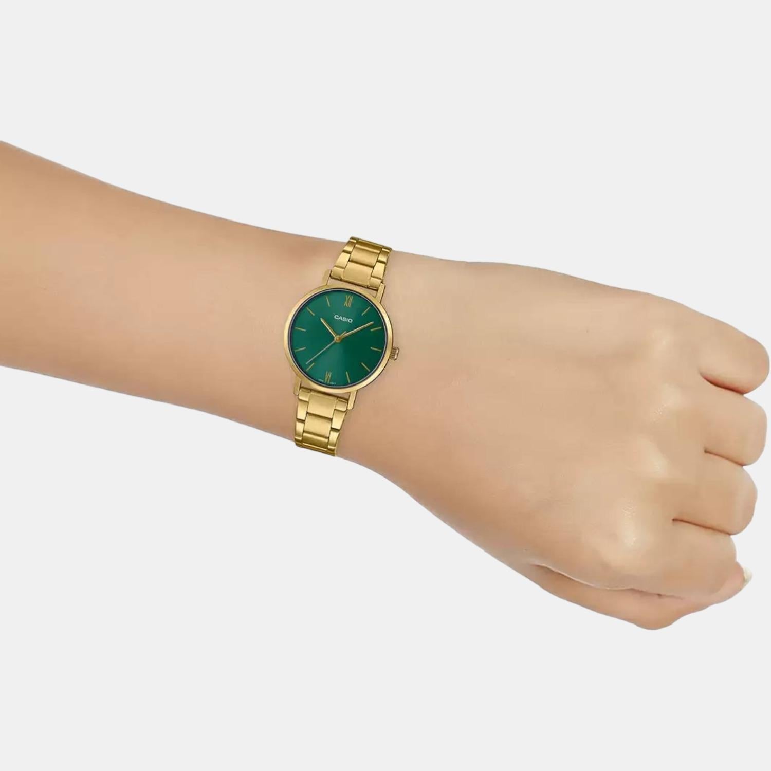Enticer Women Quartz Green Dial Analog Stainless Steel Watch A1999
