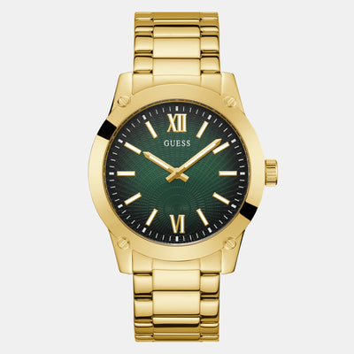 Crescent Men Quartz Green Dial Analog Stainless Steel Watch GW0574G2