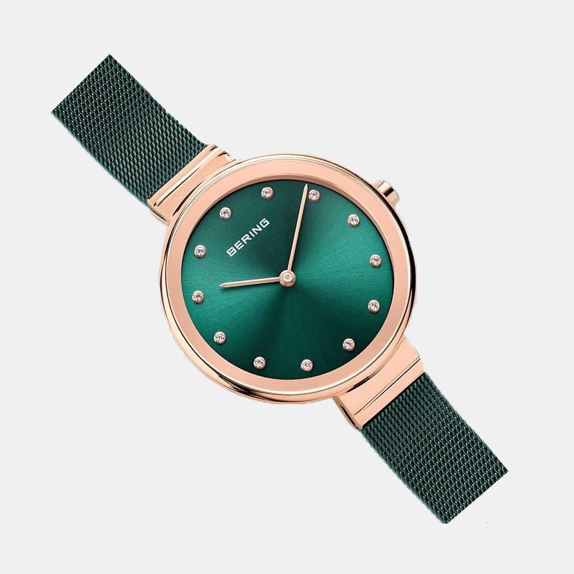 Classic Women Green Analog Stainless Steel Watch 12034-868