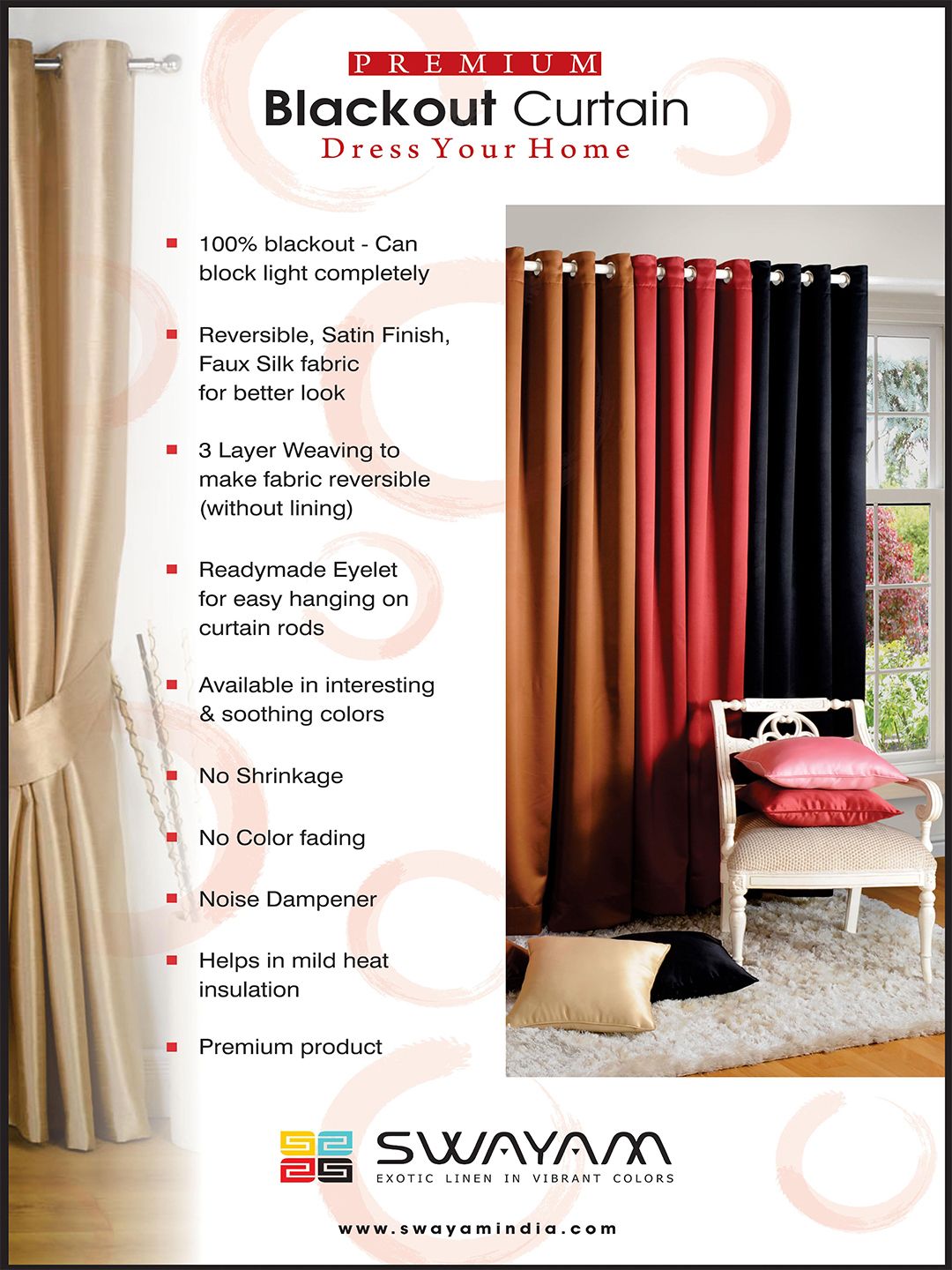 SHINY SILVER JACQUARD BLACKOUT CURTAINS- 2056
