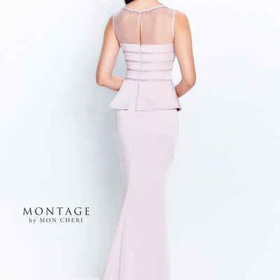 Montage 120903 Long Peplum Ruffle Formal Dress