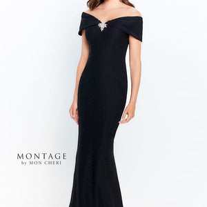 Montage 120905 Beaded Long Pleated Formal Dress