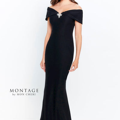 Montage 120905 Beaded Long Pleated Formal Dress
