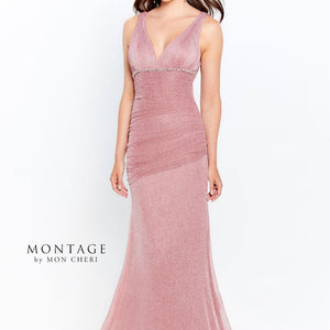 Montage 120922 Long Metallic Formal Dress