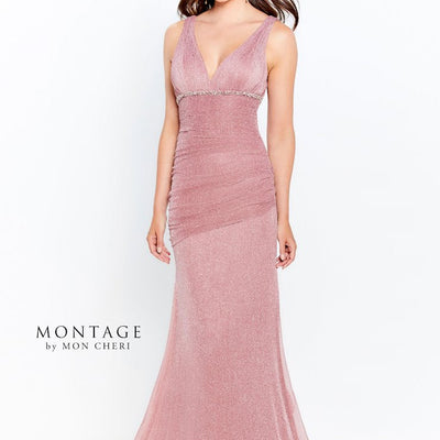 Montage 120922 Long Metallic Formal Dress