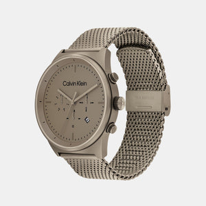 Ck Impressive Men Quartz Khaki Dial Chronograph Mesh Watch 25200297