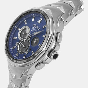 Coutura Men Solar Blue Dial Chronograph Stainless Steel Watch SSC749P1