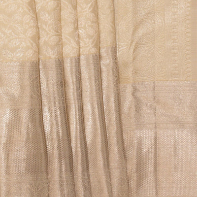 Kanchipattu Brocade Cream Saree