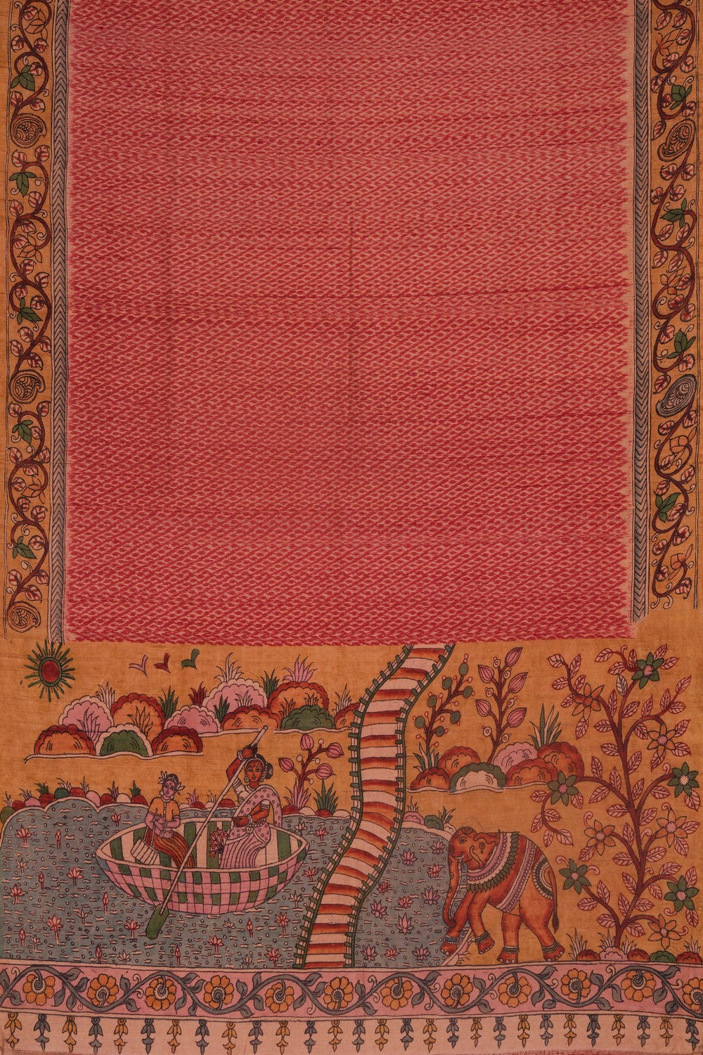 Dupion Silk Pink Saree