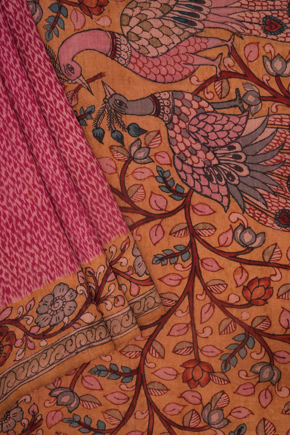 Dupion Silk Pink Saree