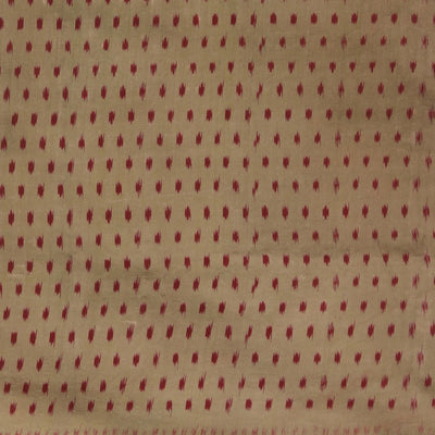 Dupion Kalamkari Painted Cream- Red Saree