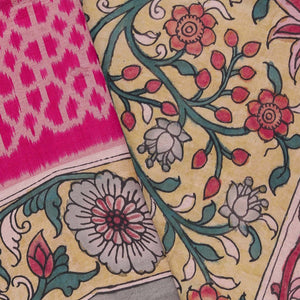 Kalamkari Painted Pink Saree