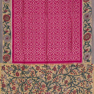 Kalamkari Painted Pink Saree