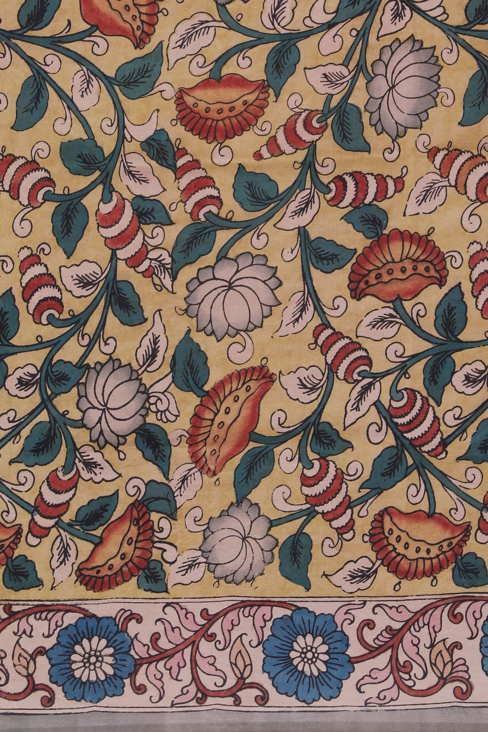 Kalamkari Painted Pink Saree