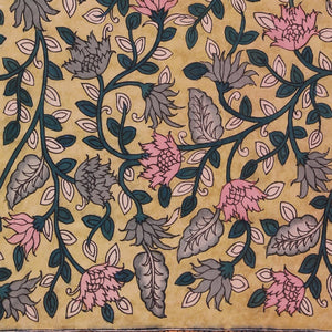 Kalamkari Painted Brownish Orange Saree