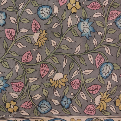 Kalamkari Painted Magenta Saree