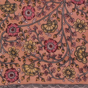 Kalamkari Painted Dark Pink Saree