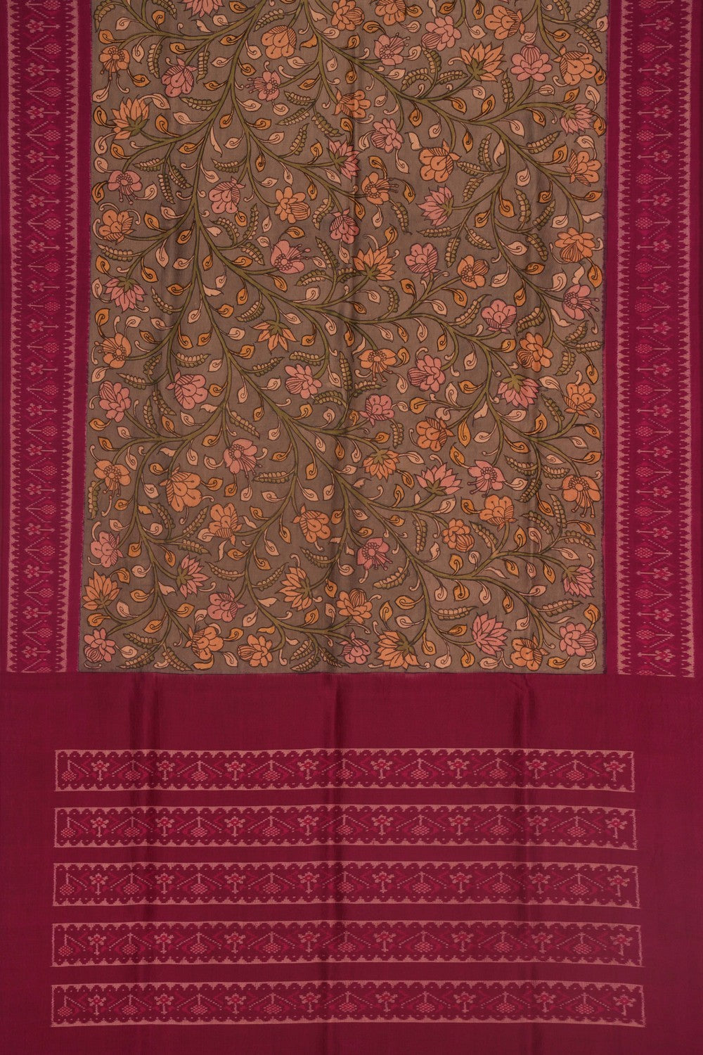 Kalamkari Hand-Painted Patola Saree