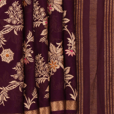 Crepe Saree With Embroidery Work