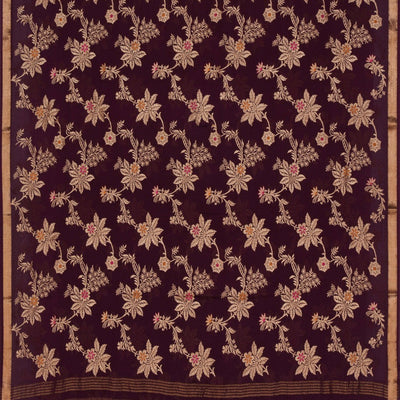 Crepe Saree With Embroidery Work