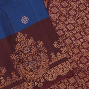 Dark Ocean Blue Silk Saree