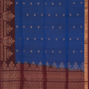 Dark Ocean Blue Silk Saree