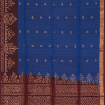 Dark Ocean Blue Silk Saree