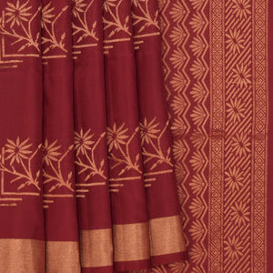 Dark Red Silk Saree