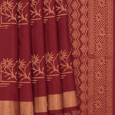 Dark Red Silk Saree