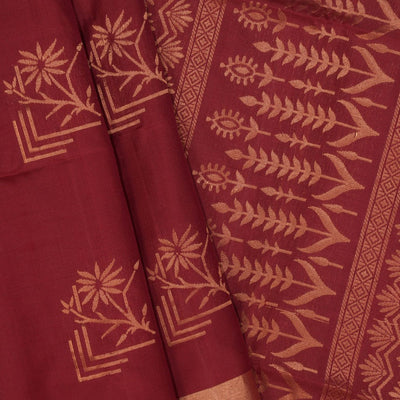 Dark Red Silk Saree