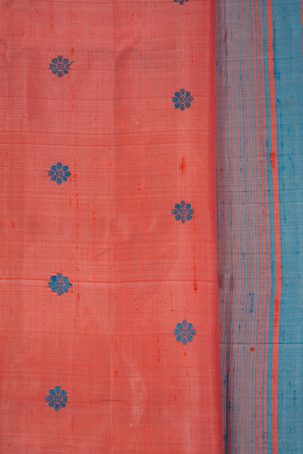Gadwal Dupion Silk Coral Pink Saree